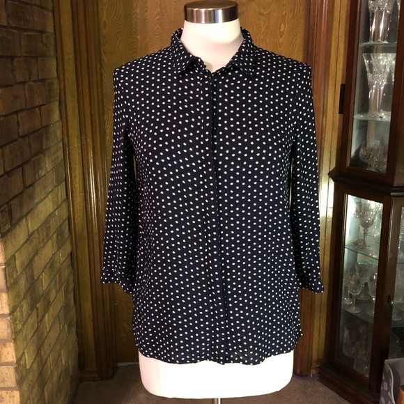 Zara Basic Polka Dot Blouse - Picture 6 of 6